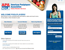 Tablet Screenshot of members.poolplayers.com